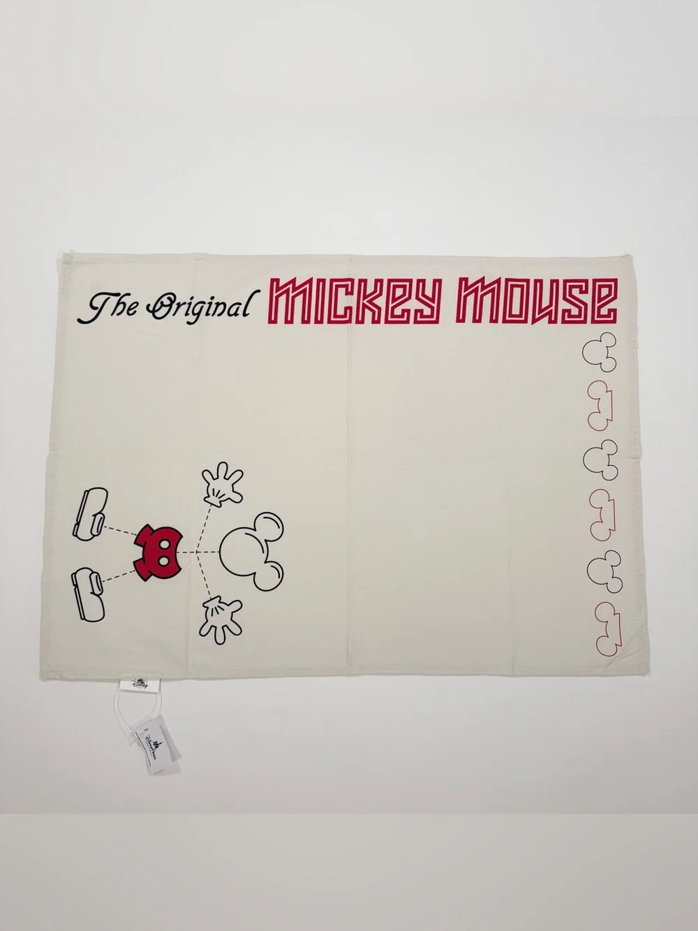 Set of 4 Disney Parks Mickey Mouse Kitchen Dish Towels White Red Cotton NWT